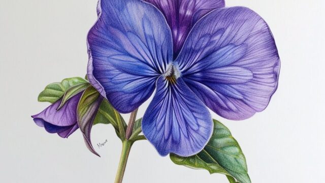 Violets-coloring-book