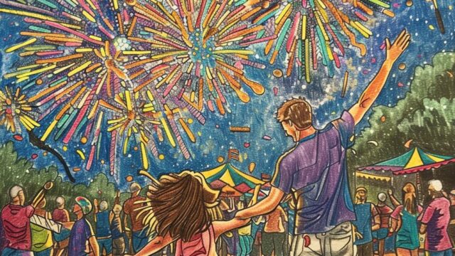 Scenery-of-people-playing-with-fireworks