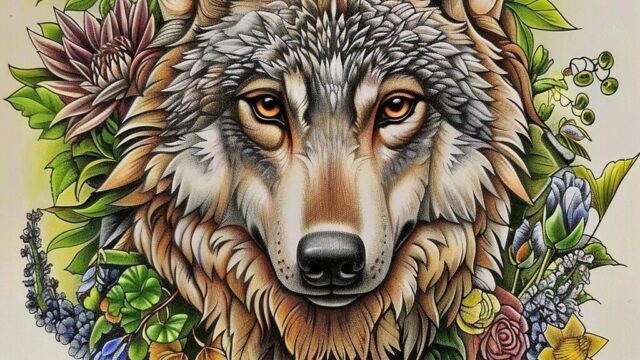 Wolf coloring book
